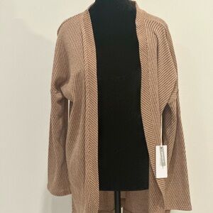 IVOIRE Neutral Knit Open Front Cardigan - Size Medium